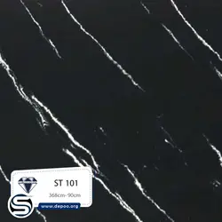 کورین استون-عرض90-ST101-مشکی رگه بلند سفید - کورین و کوارتز، گروه سنگ مصنوعی