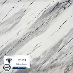 کورین استون-7میل-ST133-سفید رگه بلند طوسی - کورین و کوارتز، گروه سنگ مصنوعی