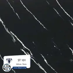 کورین استون-7میل-ST101-مشکی رگه بلند سفید - کورین و کوارتز، گروه سنگ مصنوعی