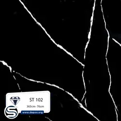 کورین استون-7میل-ST102-مشکی رگه بلند سفید - کورین و کوارتز، گروه سنگ مصنوعی