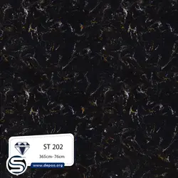 کورین استون-7میل-ST202-مشکی رگه طلایی سفید - کورین و کوارتز، گروه سنگ مصنوعی