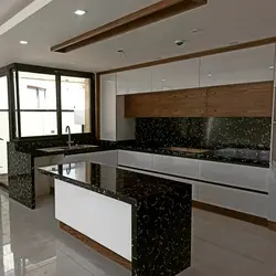 کورین استون-7میل-ST202-مشکی رگه طلایی سفید - کورین و کوارتز، گروه سنگ مصنوعی