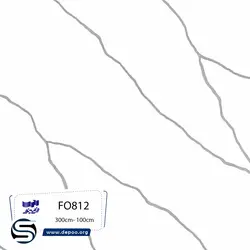 فرمینو-عرض 100-سفید رگه طوسی-Fo812-Armani - کورین و کوارتز، گروه سنگ مصنوعی