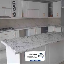 تیسان-ابر و باد سفید رگه مشکی-TAB507 - سنگ مصنوعی کورین و کوارتز