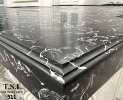 تیسان-ابر و باد مشکی رگه سفید-TAB511 - سنگ مصنوعی کورین و کوارتز