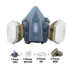ماسک نیم صورت سیلیکونی تری ام مدل 3M 7502 با فیلتر مولتی گاز 6006