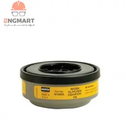 کارتریج ماسک شیمیایی North سری N75003 نوار زرد مخصوص گازهای اسیدی و آلی ( دو عددی )