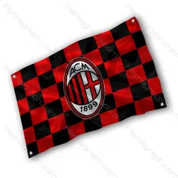 پرچم با طرح باشگاه AC milan