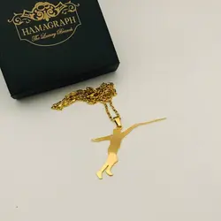 گردنبند استیل طلایی طرح شمشیر زن