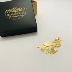 گردنبند آبکاری طلایی با طرح یاهو