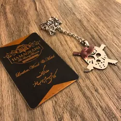 گردنبند استیل نقره ای با طرح ماسک