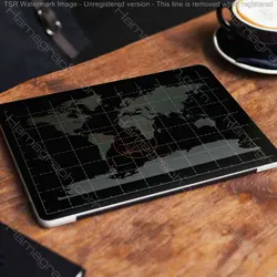 استیکر پشت لپ تاپ طرح نقشه جهان