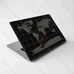 استیکر پشت لپ تاپ طرح نقشه جهان