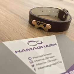 دستبند چرم طرح گیمری dualshock