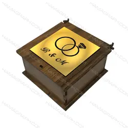 جعبه هدیه با نوشته دلخواه طرح حلقه