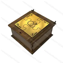 جعبه کادو با نوشته و تاریخ دلخواه طرح پازل