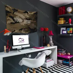 پرچم پارچه ای با طرح ur text brown cam