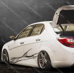 برچسب رکاب و بدنه خودرو طرح آتش