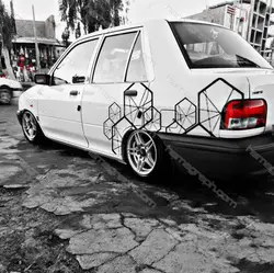 استیکر بدنه و رکاب ماشین مدل 6 ضلعی