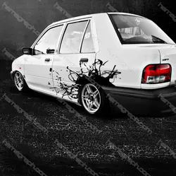 برچسب رکاب و بدنه خودرو مدل لکه جوهر