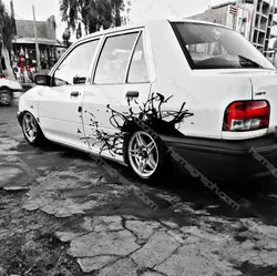 برچسب رکاب و بدنه خودرو مدل لکه جوهر