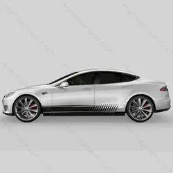 استیکر بدنه و رکاب ماشین طرح اسپرت خط دار