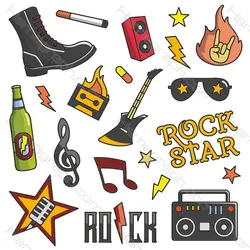 پک مینی استیکر با طرح rockstar