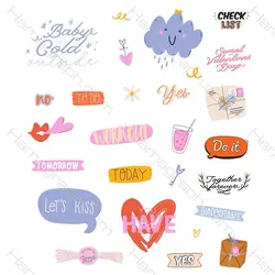 مجموعه مینی استیکر طرح kiss