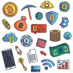 ست مینی استیکر با طرح bitcoin