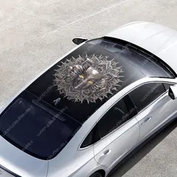 برچسب سقف اتومبیل طرح black panter