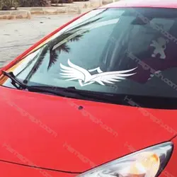 استیکر شیشه ماشین طرح shield-wing