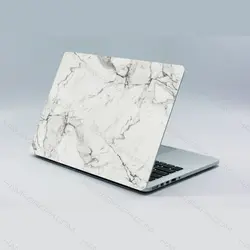 برچسب پشت لپ تاپ طرح white marble 2
