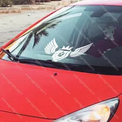 استیکر شیشه خودرو طرح بال و شیر
