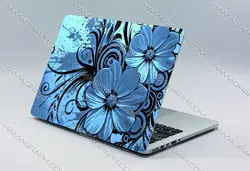 اسکین بدنه لپ تاپ blue flower