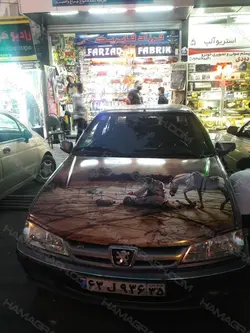 استیکر کاپوت ماشین طرح شهادت حضرت ابوالفضل