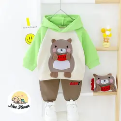 ست هودی و شلوار پسرانه طرح خرسی