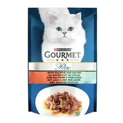 پوچ گربه با طعم سالمون و ماهی زغال گورمت - Gourmet Perle