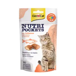 تشویقی گربه با طعم سالمون حاوی امگا 3 و 6 جیم کت - GimCat Nutri Pockets