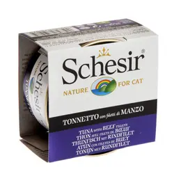 کنسرو گربه ماهی تن و گوشت گاو شسیر - Schesir Tuna With Beef