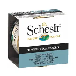 کنسرو 85 گرمی گربه ماهی تن و هیک شسیر - Schesir Tuna With Hake
