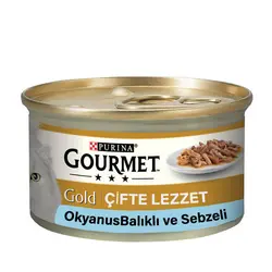 کنسرو گربه مضاعف ماهی و سبزیجات گورمت - OkyanusBalıklı
