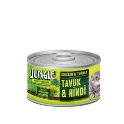 کنسرو غذای گربه حاوی مرغ و بوقلمون جانگل - JUNGLE Somon Karides