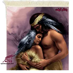 تابلو فرش ماشینی طرح فرانسوی آغوش سرخپوستی کد 1056