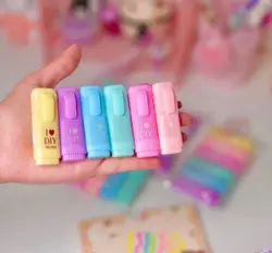 مینی هایلایتر شش رنگ پاستیلی