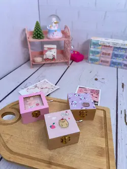 جعبه موزیکال چوبی طرح گل