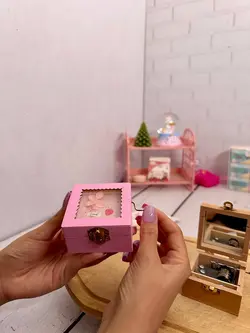 جعبه موزیکال چوبی طرح گل