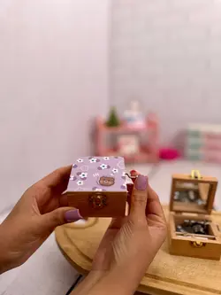 جعبه موزیکال چوبی طرح گل