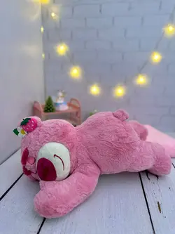 عروسک بالشی پتو دار طرح خرس صورتی