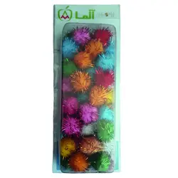توپک پوم پوم زری دار آلما بسته 35 عددی