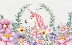 پوستر دیواری اتاق کودک و اسب تک شاخ B0061